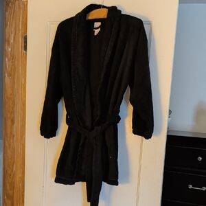 PINK Victoria's Secret Black Robe with Belt, Sz M/L